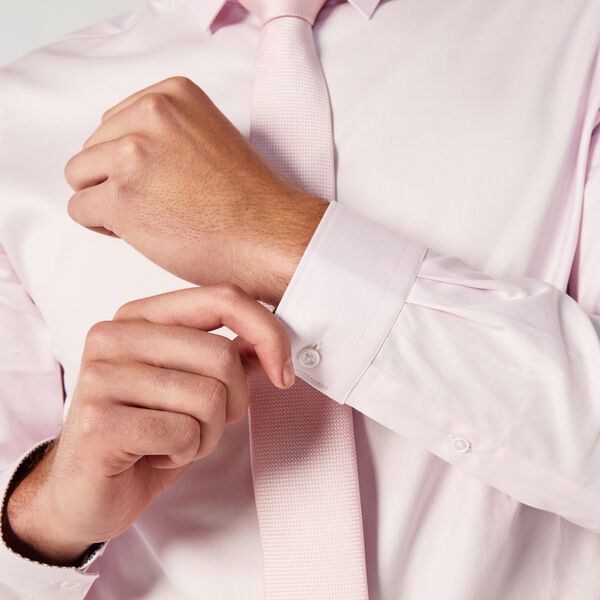 Mens Light Pink Long Sleeve Dress Shirt 